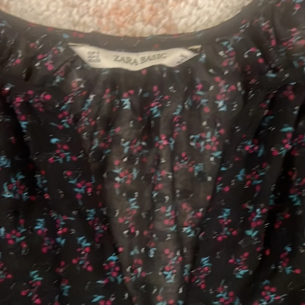 Zara black sheer floral slip dress